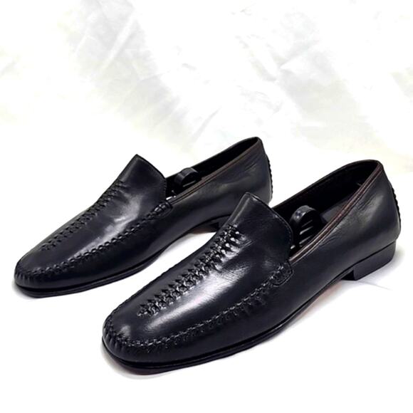 COLE HAAN JUSTINA BROWN LEATHER WOVEN MOC-TOE LOAFERS WOMEN'S SIZE 10 VGUC - Picture 1 of 16